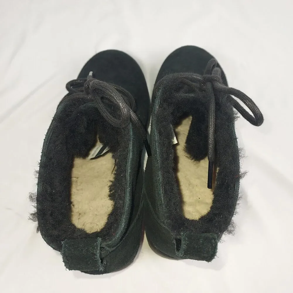 UGG Neumel Style Black Suede Chukka Boots Womens 9 Fur Lined Winter
